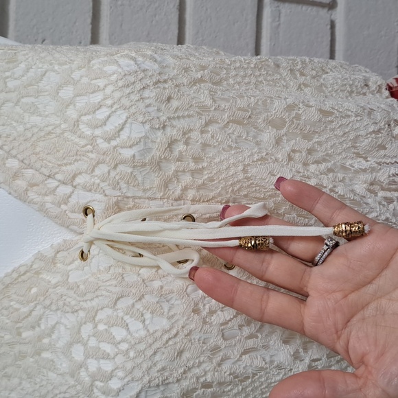 City Triangles Lace Tie Front Sleeveless Boho Maxi Dress. Size Medium - Picture 3 of 11